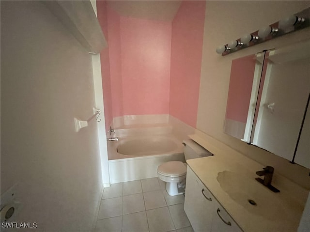 13020 Hamilton Harbour Dr Unit I3, Naples, FL 34110 - bathroom with vanity, a bath, and tile patterned flooring