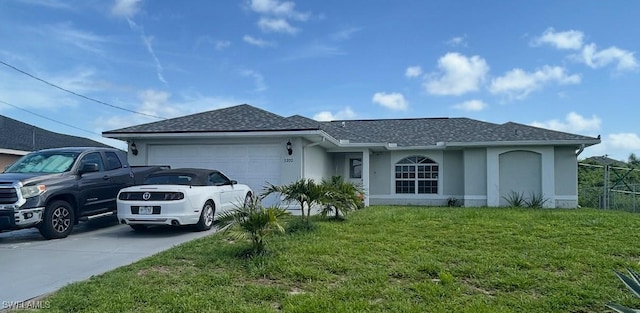 3202 14th St W, Lehigh Acres, FL 33971 - ranch-style home featuring an attached garage, stucco siding, roof with shingles, and driveway