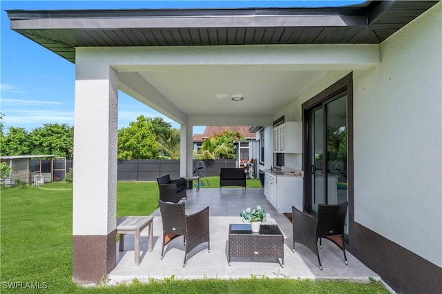 2607 4th St SW, Lehigh Acres, FL 33976 - view of patio featuring outdoor lounge area