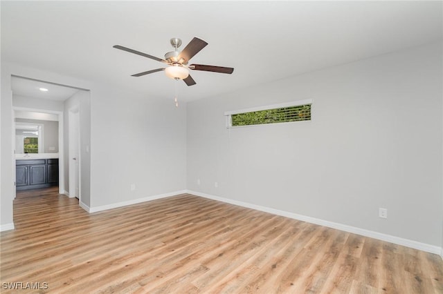 1492 Schenley St, Port Charlotte, FL 33952 - unfurnished room with ceiling fan, light wood finished floors, and recessed lighting