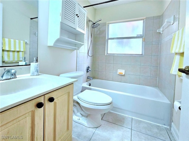 2640 4th Ave NE, Naples, FL 34120 - bathroom with vanity, shower / washtub combination, and tile patterned flooring