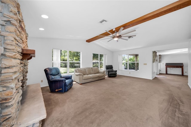 19350 Meredith Rd, North Fort Myers, FL 33917 - carpeted living room with ceiling fan and recessed lighting