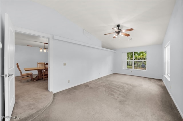 19350 Meredith Rd, North Fort Myers, FL 33917 - spare room with carpet flooring, ceiling fan, and lofted ceiling