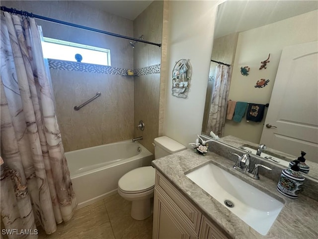 4627/4629 SW 7th Pl, Cape Coral, FL 33914 - full bathroom featuring shower / bathtub combination with curtain, vanity, and tile patterned floors