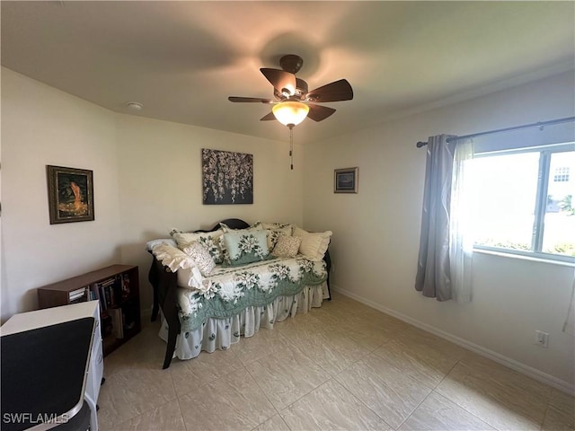 4627/4629 SW 7th Pl, Cape Coral, FL 33914 - bedroom featuring baseboards and ceiling fan