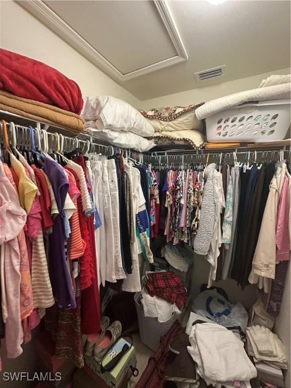 4627/4629 SW 7th Pl, Cape Coral, FL 33914 - spacious closet featuring attic access