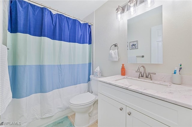 2508 Tropicana Pkwy W, Cape Coral, FL 33993 - bathroom featuring vanity, a shower with curtain, and tile patterned floors