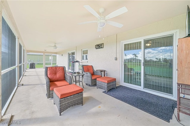 2508 Tropicana Pkwy W, Cape Coral, FL 33993 - sunroom with a ceiling fan