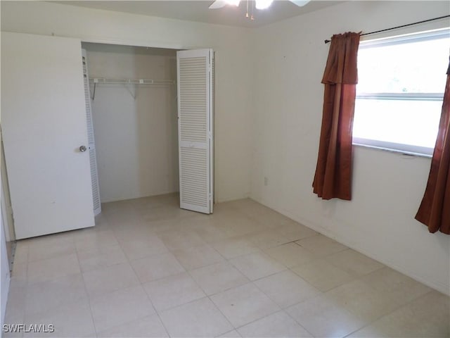 4807 6th St W, Lehigh Acres, FL 33971 - unfurnished bedroom featuring a closet and ceiling fan