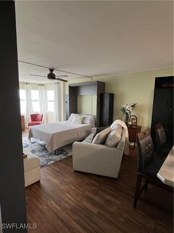 1900 Clifford St Unit 606, Fort Myers, FL 33901 - bedroom with wood finished floors and a ceiling fan