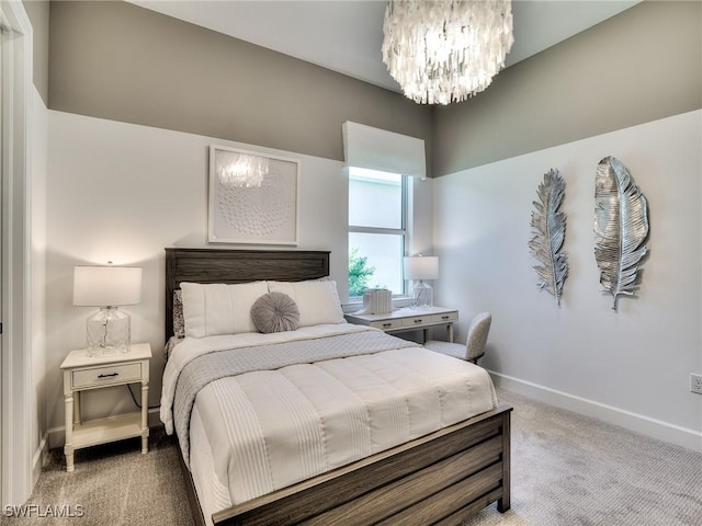 6992 Chapel Creek Ln, North Fort Myers, FL 33917 - bedroom featuring a chandelier and light colored carpet
