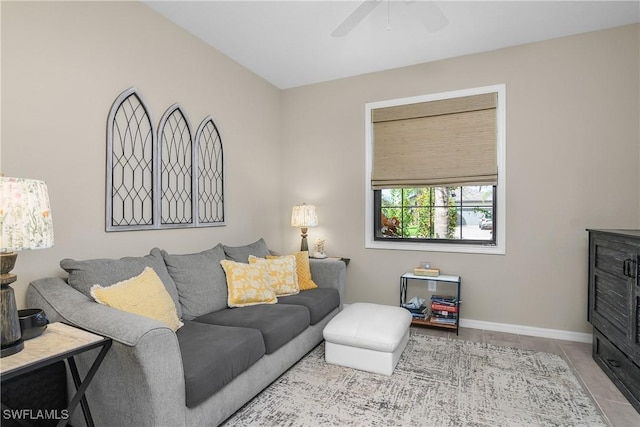 19545 Utopia Ln, Estero, FL 33928 - living room with a ceiling fan and baseboards