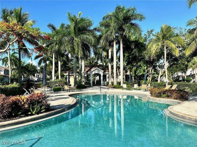 9053 Cascada Way Unit 202, Naples, FL 34114 - community pool with a patio area