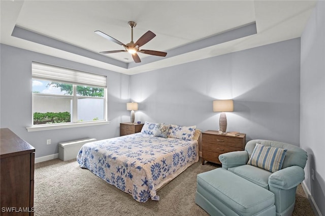 20147 Torch Key Way, Estero, FL 33928 - carpeted bedroom with a raised ceiling and a ceiling fan