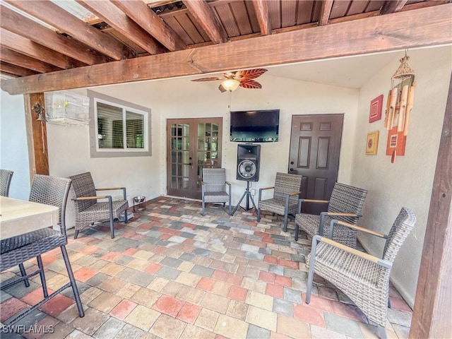 1700 E 15th St, Lehigh Acres, FL 33972 - view of patio with french doors and a ceiling fan