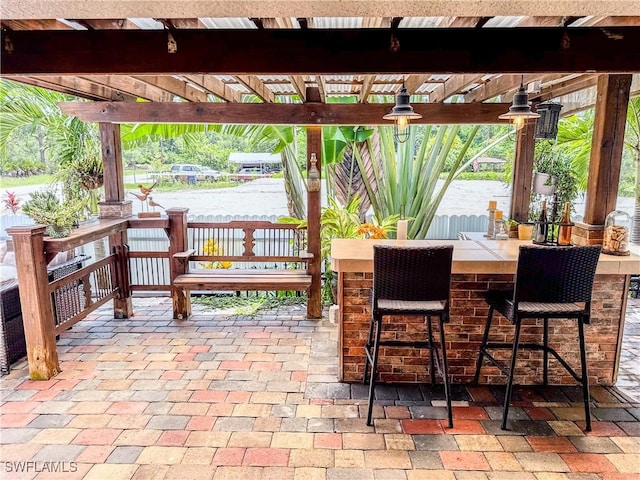 1700 E 15th St, Lehigh Acres, FL 33972 - view of patio / terrace featuring a pergola