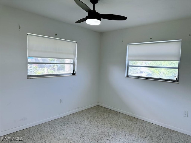 4360 Deleon St, Fort Myers, FL 33901 - empty room featuring speckle patterned floor and a ceiling fan