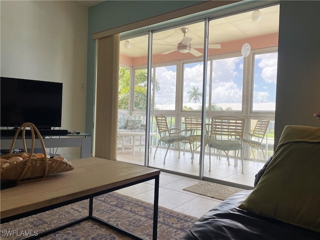 834 SE 46th St Unit 2A, Cape Coral, FL 33904 - office with tile patterned floors and a ceiling fan