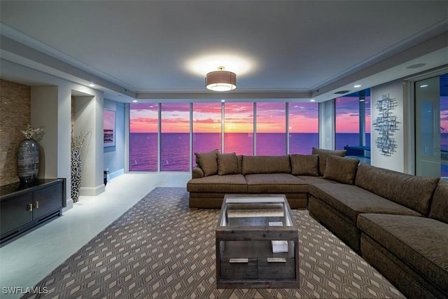 10 Seagate Dr Unit 10N, Naples, FL 34103 - living room featuring a water view