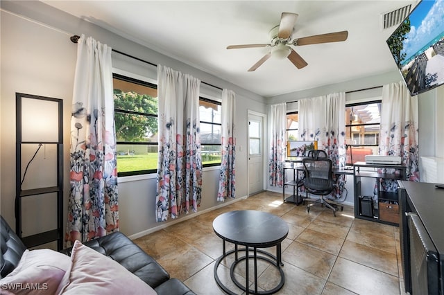 1831 SE 6th St, Cape Coral, FL 33990 - home office with ceiling fan and tile patterned floors