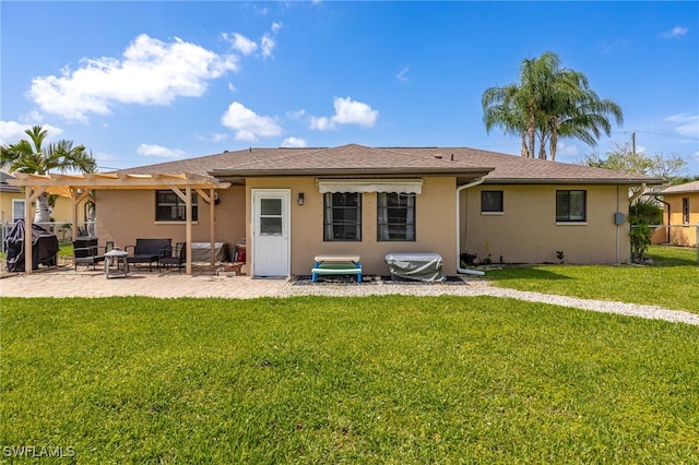 1831 SE 6th St, Cape Coral, FL 33990 - rear view of property with a pergola, stucco siding, and a patio area