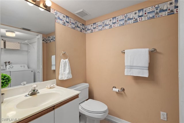 4718 Via Carmen, Naples, FL 34105 - bathroom featuring independent washer and dryer and vanity