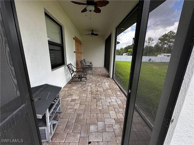 904 James Ave, Lehigh Acres, FL 33936 - sunroom featuring ceiling fan