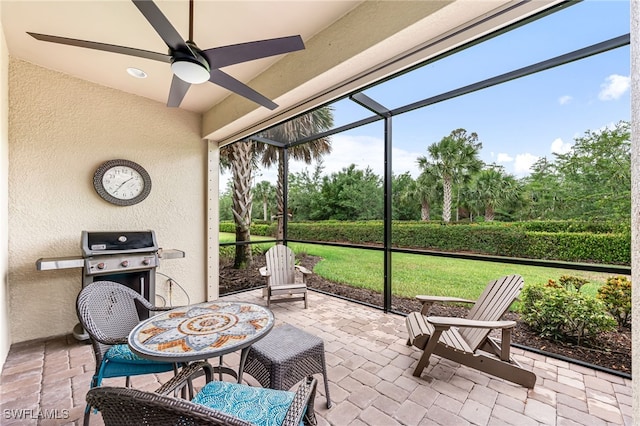 8257 Lucello Ter W, Naples, FL 34114 - sunroom / solarium featuring ceiling fan