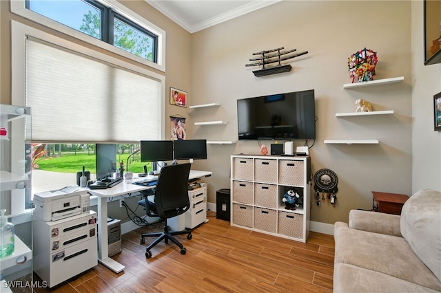 1912 Jung Blvd E, Naples, FL 34120 - office featuring ornamental molding and wood finished floors