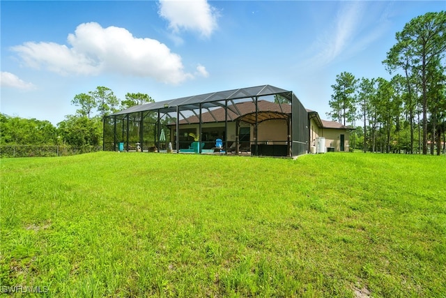 1912 Jung Blvd E, Naples, FL 34120 - back of property featuring a yard and a lanai