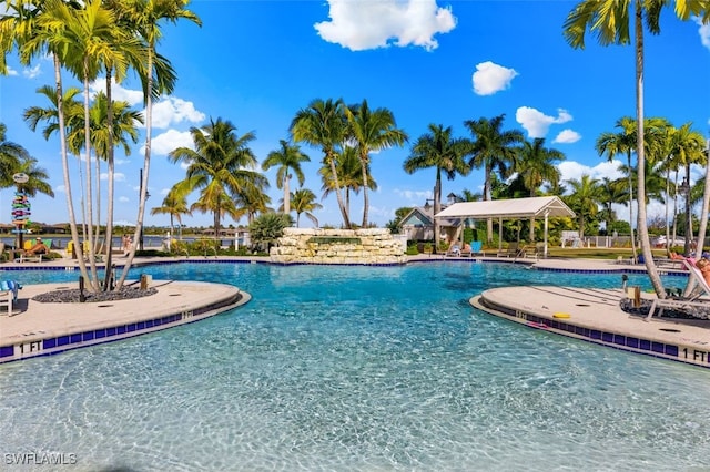 14803 Edgewater Cir, Naples, FL 34114 - community pool with a patio