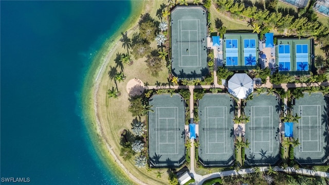 14803 Edgewater Cir, Naples, FL 34114 - aerial view of property and surrounding area featuring waterfront with a beach