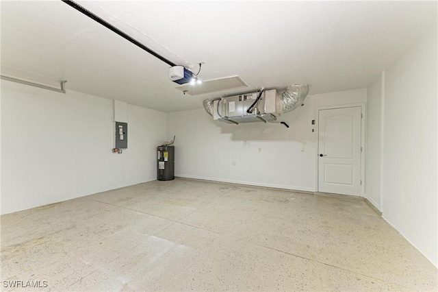 5482 Globe Ter, North Port, FL 34286 - garage with electric panel, a garage door opener, and water heater