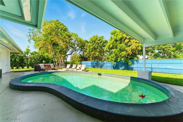 2491 43rd St SW, Naples, FL 34116 - view of swimming pool with a fenced backyard