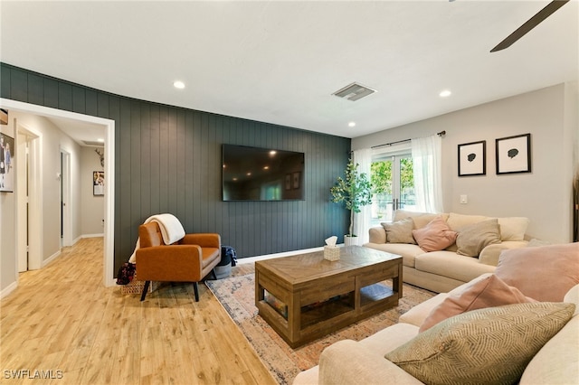 2491 43rd St SW, Naples, FL 34116 - living area featuring light wood-style flooring, recessed lighting, and ceiling fan