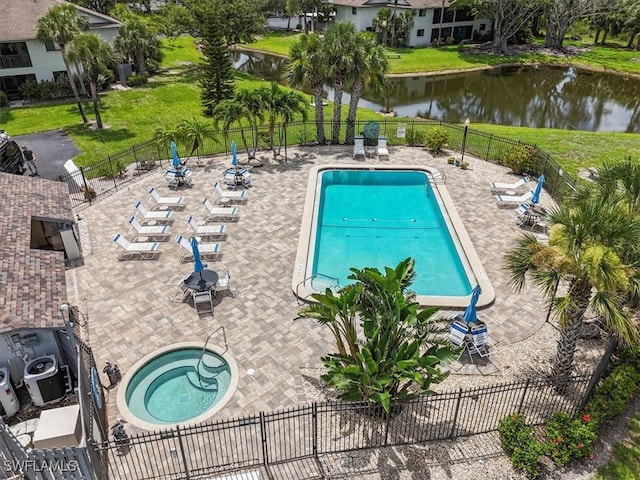 6296 Sugar Bush Ln Unit C, Fort Myers, FL 33908 - community pool with a water view, a patio area, and a community hot tub