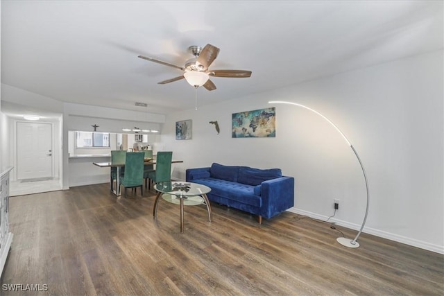 6296 Sugar Bush Ln Unit C, Fort Myers, FL 33908 - living area featuring wood finished floors and ceiling fan