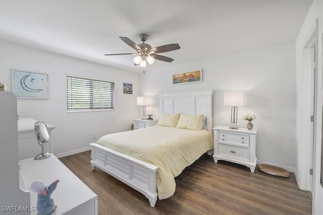6296 Sugar Bush Ln Unit C, Fort Myers, FL 33908 - bedroom featuring dark wood-style floors and ceiling fan