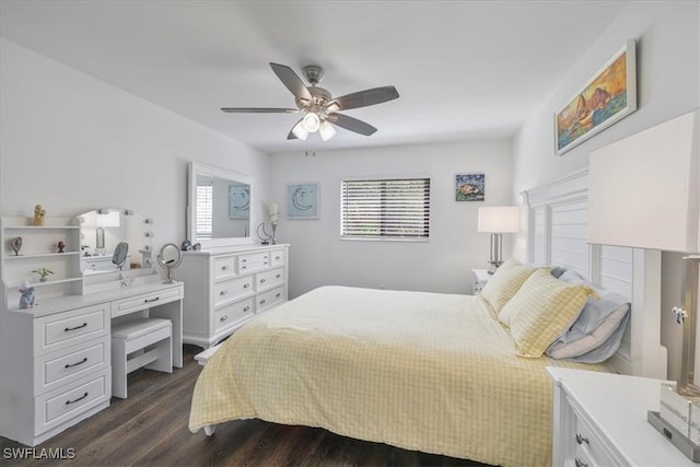 6296 Sugar Bush Ln Unit C, Fort Myers, FL 33908 - bedroom with dark wood-style floors and ceiling fan
