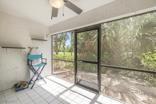 6296 Sugar Bush Ln Unit C, Fort Myers, FL 33908 - unfurnished sunroom with ceiling fan