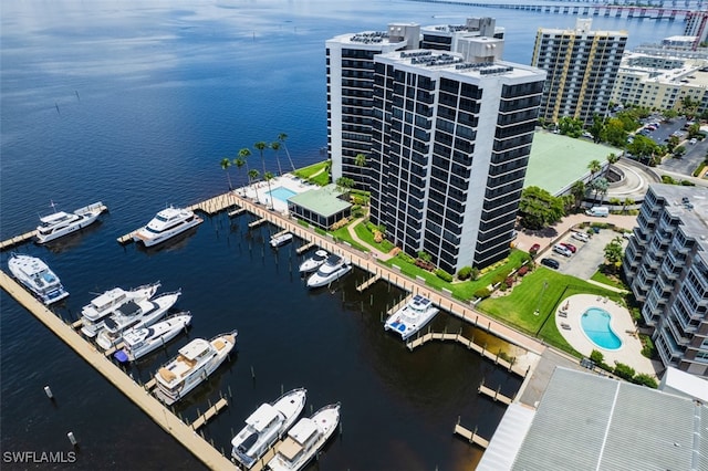 1900 Virginia Ave Unit 102, Fort Myers, FL 33901 - aerial view of a nearby body of water and a pool area