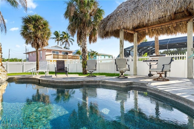 111 Bahia Via, Fort Myers Beach, FL 33931 - view of pool featuring a fenced backyard and a patio