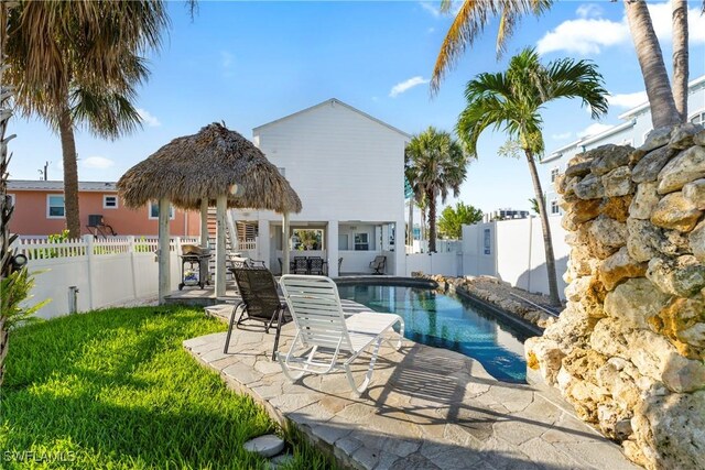 111 Bahia Via, Fort Myers Beach, FL 33931 - view of pool featuring a fenced backyard and a patio area