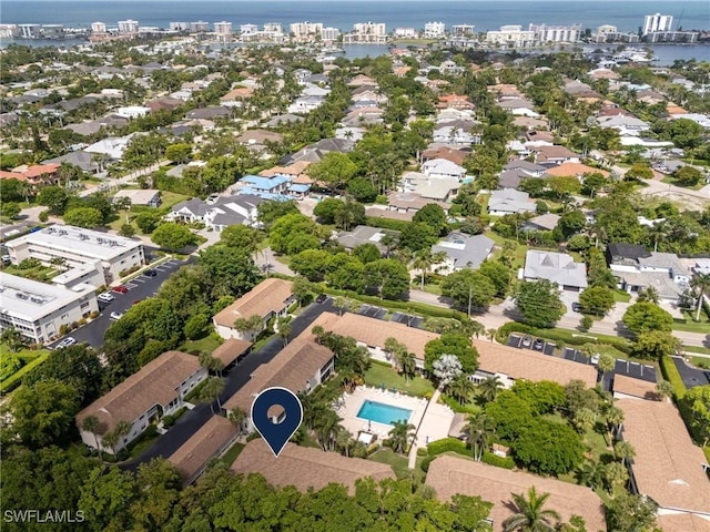 3200 Binnacle Dr Unit C1, Naples, FL 34103 - aerial view of property's location with a nearby body of water and nearby suburban area