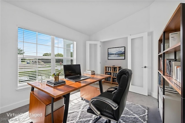 2801 50th St SW, Lehigh Acres, FL 33976 - office with vaulted ceiling and light colored carpet