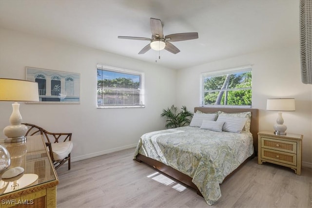 5034 Westminster Dr, Fort Myers, FL 33919 - bedroom featuring wood finished floors and ceiling fan