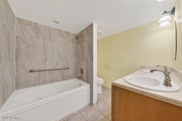 8060 Glenfinnan Cir, Fort Myers, FL 33912 - bathroom featuring  shower combination, tile patterned floors, and double vanity