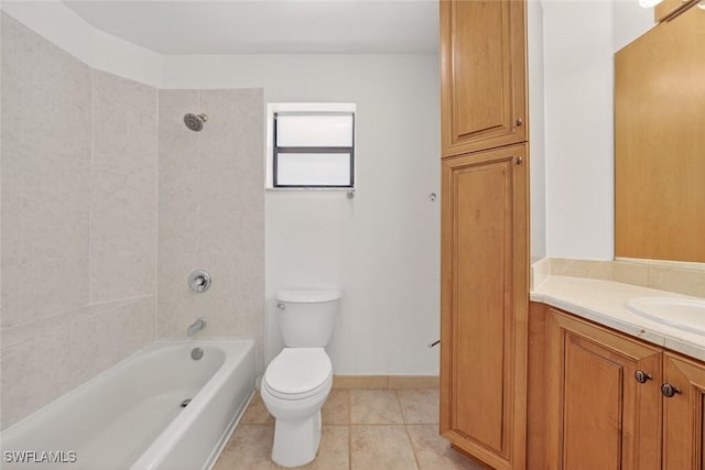 8060 Glenfinnan Cir, Fort Myers, FL 33912 - full bath featuring vanity,  shower combination, and tile patterned flooring