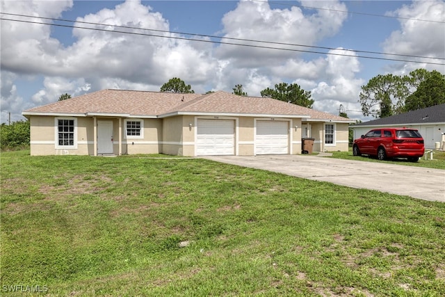936-938 Eisenhower Blvd, Lehigh Acres, FL 33974 - single story home with a garage, stucco siding, driveway, and a front lawn