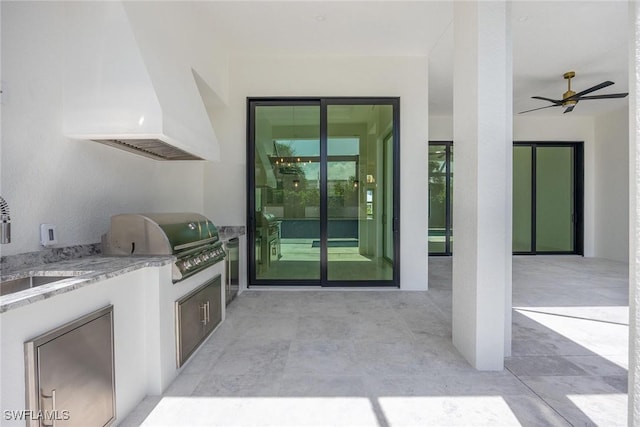 101 Beachcomber St, Marco Island, FL 34145 - view of patio / terrace featuring exterior kitchen and ceiling fan